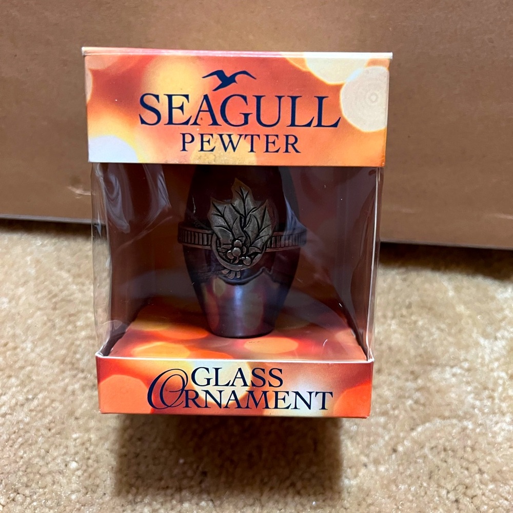 Seagull pewter & glass ornament. Made in Nova Scotia Canada
